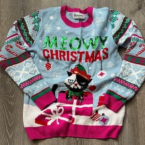 No Boundaries Ugly Christmas Cat Sweater